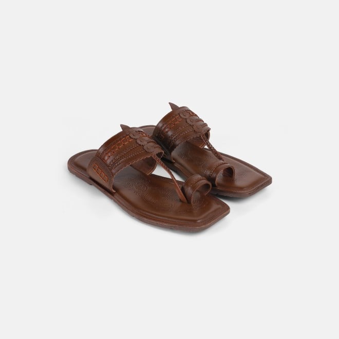 Mochi Men Tan Ethnic Kolhapuris (SKU: 16-901047-23-40)