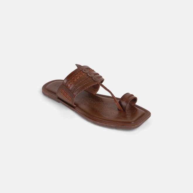 Mochi Men Tan Ethnic Kolhapuris (SKU: 16-901047-23-40)
