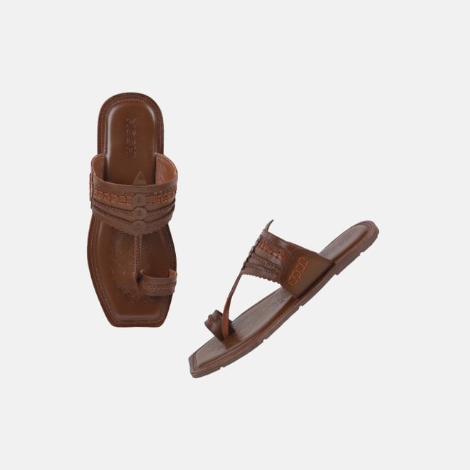 Mochi Men Tan Ethnic Kolhapuris (SKU: 16-901047-23-40)