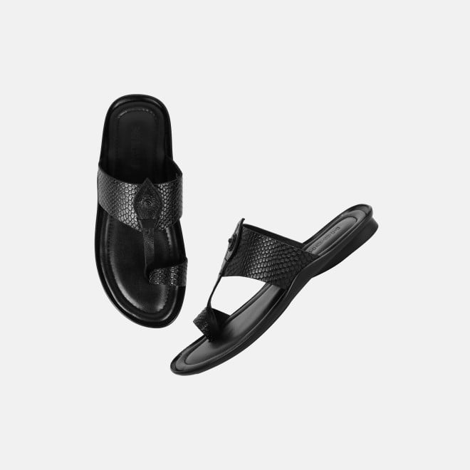 Mochi Men Black Ethnic Kolhapuris (SKU: 16-901267-11-42)