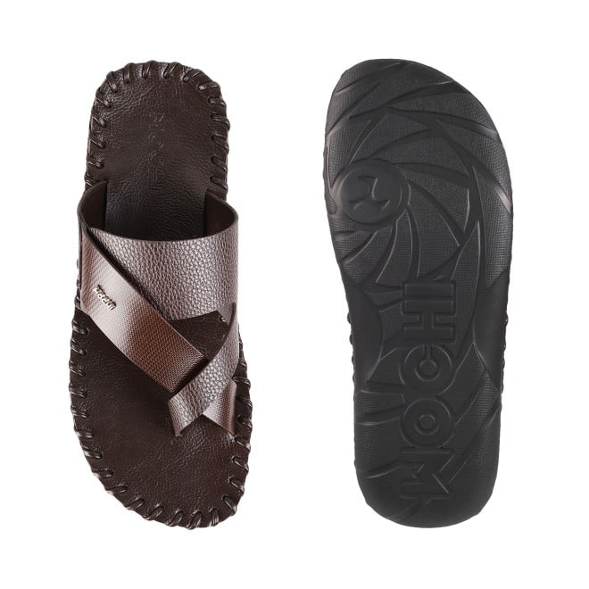 Mochi Men Brown Ethnic Chappals (SKU: 16-909779-12-39)
