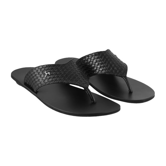 Mochi Men Black Casual Slippers