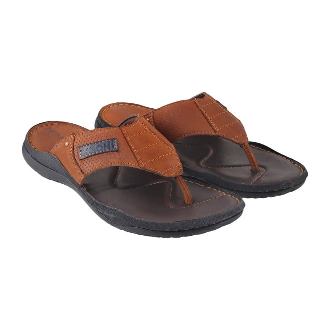 Mochi Men Tan Casual Chappals (SKU: 16-9195L-23-46)