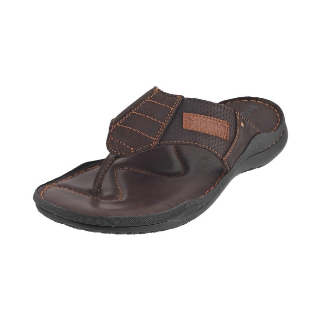 Mochi Men Brown Casual Chappals (SKU: 16-9195L-12-46)