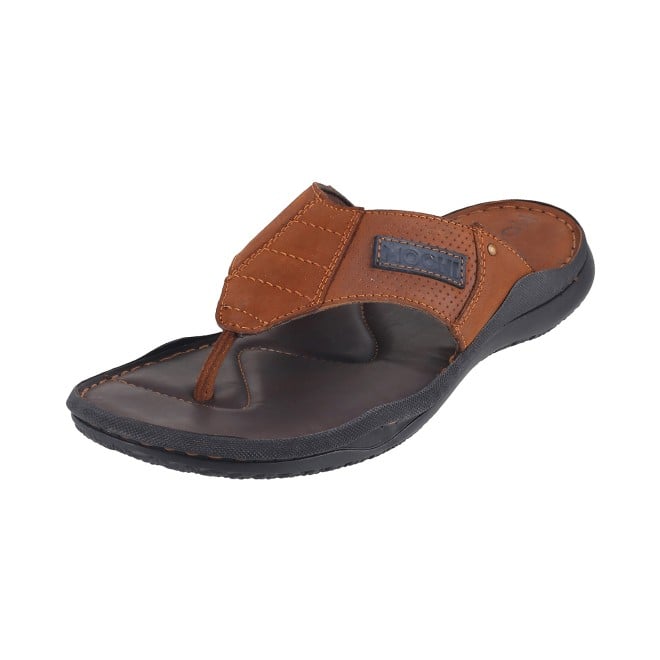Mochi Men Tan Casual Chappals (SKU: 16-9195L-23-46)