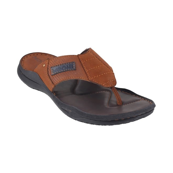 Mochi Men Tan Casual Chappals