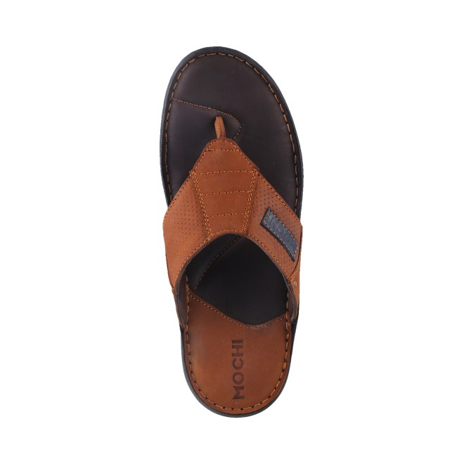 Mochi Men Tan Casual Chappals (SKU: 16-9195L-23-46)