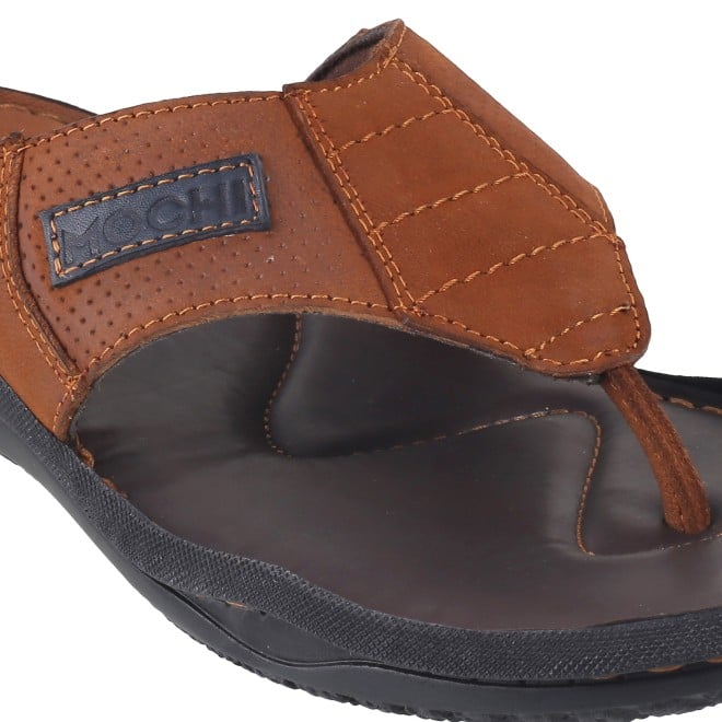Mochi Men Tan Casual Chappals (SKU: 16-9195L-23-46)