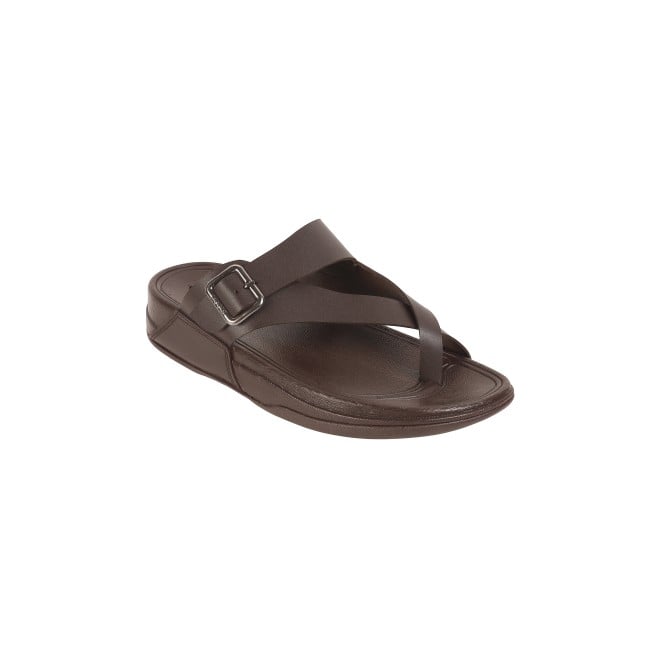 Mochi Men Brown Casual Slippers