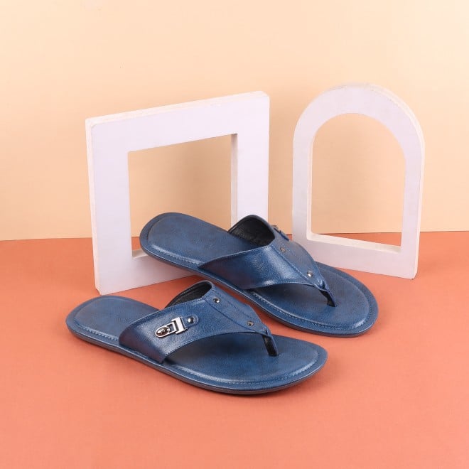 Mochi Men Blue Casual Slippers