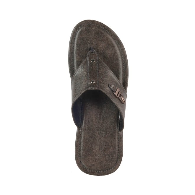 Mochi Men Brown Casual Slippers (SKU: 16-953-12-40)