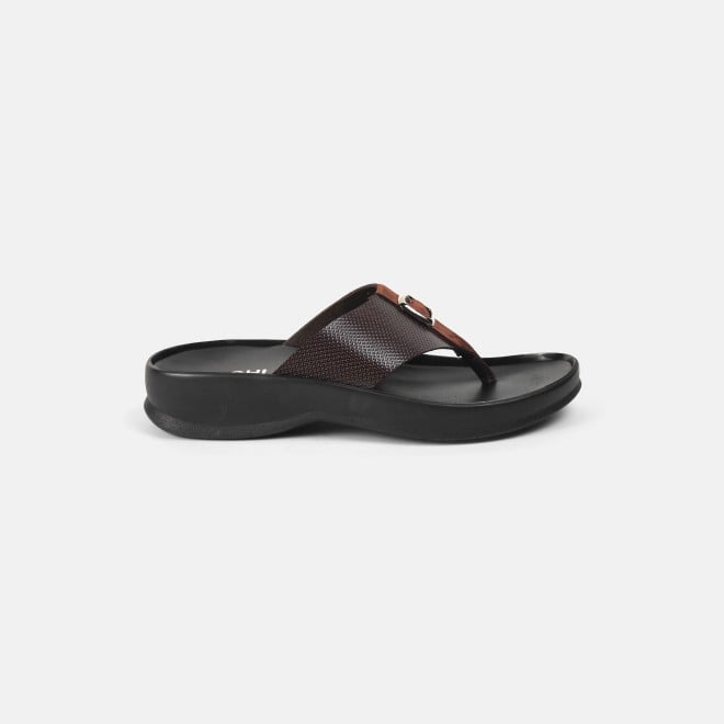 Mochi Men Brown Casual Slippers (SKU: 16-957-12-40)