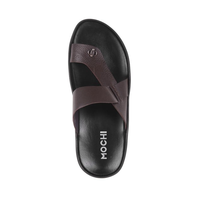 Mochi Men Brown Casual Slippers (SKU: 16-958-12-40)