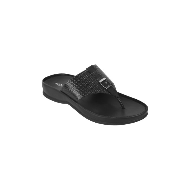 Mochi Men Black Casual Slippers & Flip Flops (SKU: 16-964-11-40)