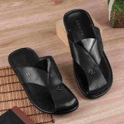 Men Black Casual Slippers