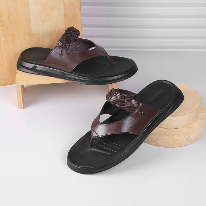 Mochi Men Brown Formal Chappals