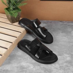 Men Black Casual Slippers