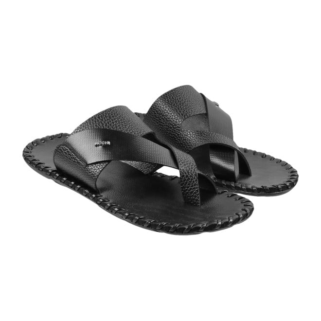 Mochi Men Black Ethnic Chappals (SKU: 16-9779L-11-46)