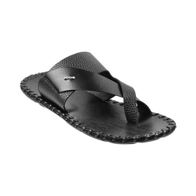 Mochi Men Black Ethnic Chappals