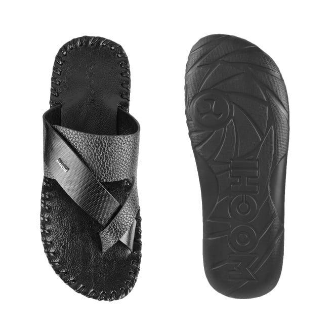 Mochi Men Black Ethnic Chappals (SKU: 16-9779L-11-46)