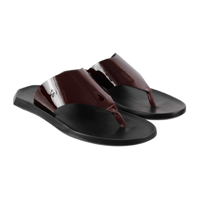 Mochi Men Maroon Casual Slippers