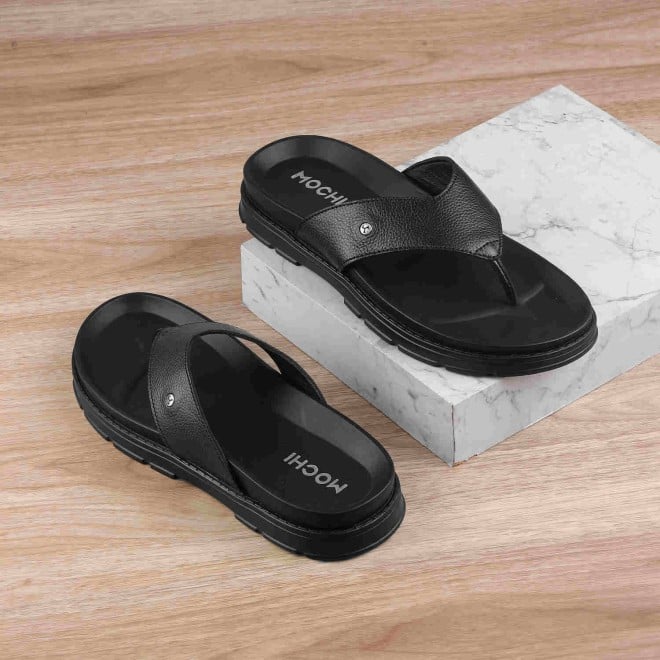 Mochi Men Black Casual Slippers (SKU: 16-995-11-40)