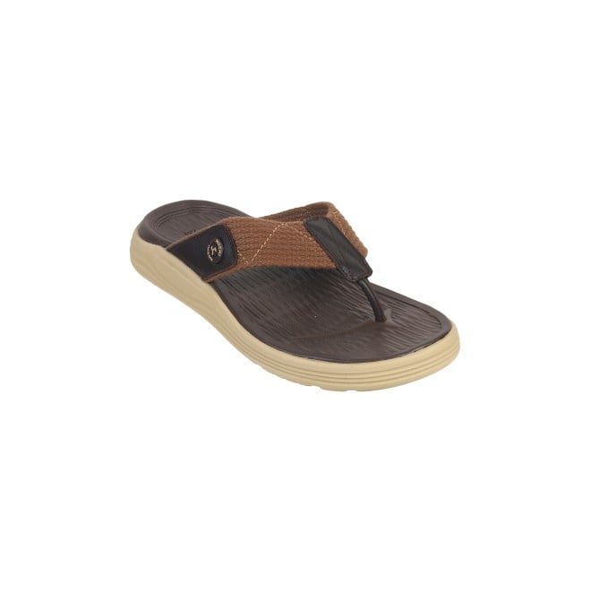 Mochi Men Brown Casual Slippers