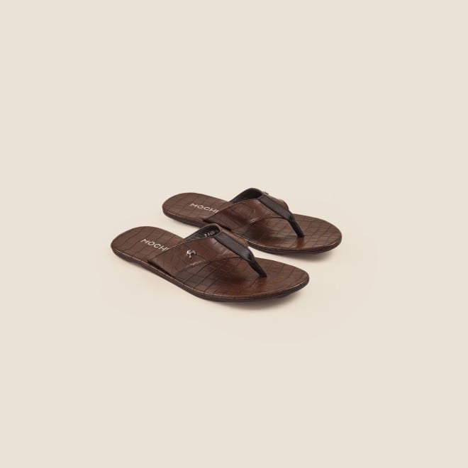 Mochi Men Brown Casual Slippers (SKU: 16-999-12-40)
