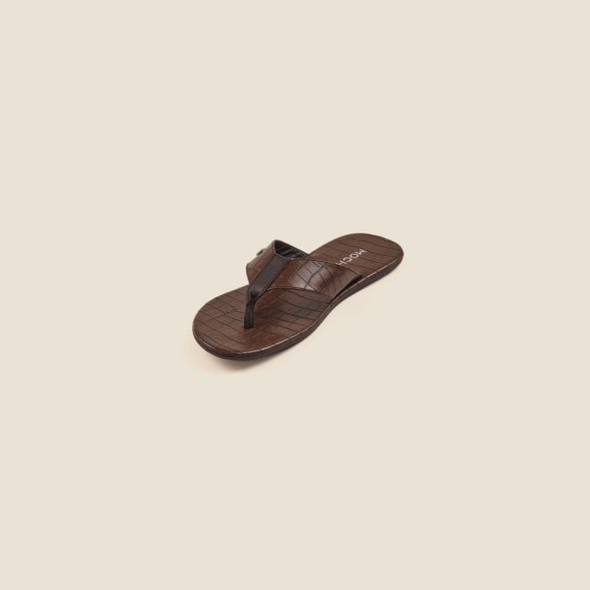 Mochi Men Brown Casual Slippers (SKU: 16-999-12-40)