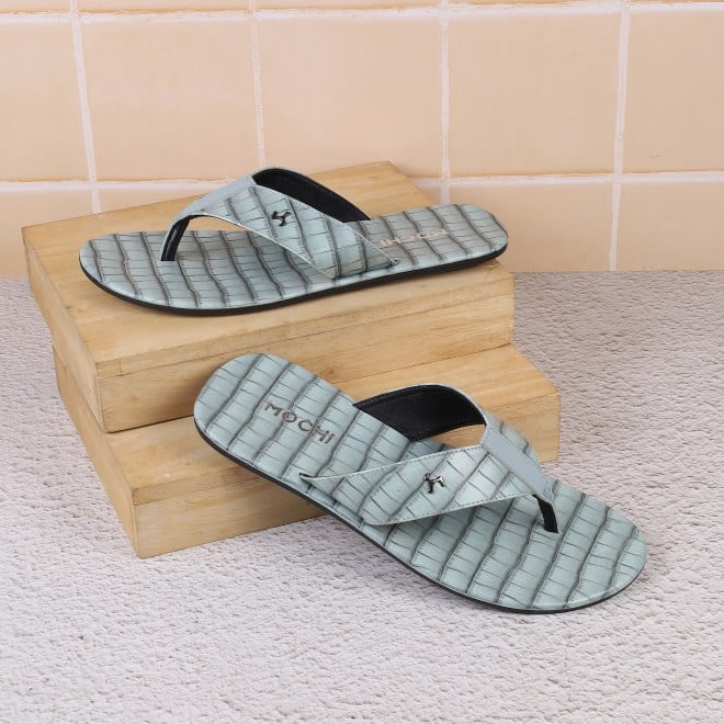 Mochi Men Green Casual Slippers