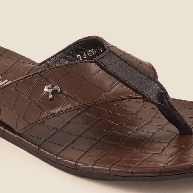 Mochi Men Brown Casual Slippers (SKU: 16-999-12-40)