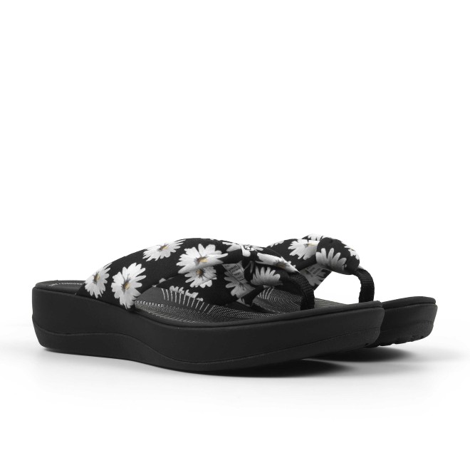 Clarks Women Black-multi Casual Slippers (SKU: 161-1611-53-3)