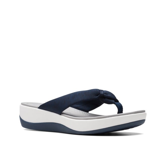 Clarks Women White-blue Casual Slippers (SKU: 161-1611-56-3)