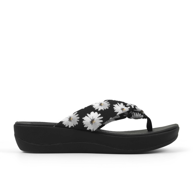 Clarks Women Black-multi Casual Slippers (SKU: 161-1611-53-3)