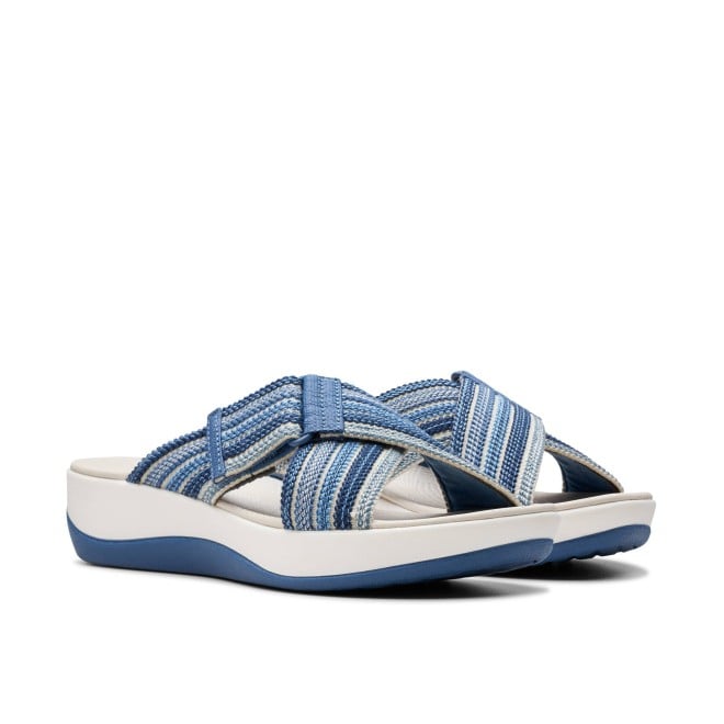 Clarks Women White-blue Casual Slippers (SKU: 161-1615-56-5)