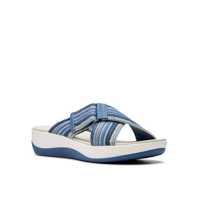Clarks Women White-blue Casual Slippers (SKU: 161-1615-56-5)