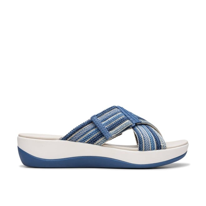 Clarks Women White-blue Casual Slippers
