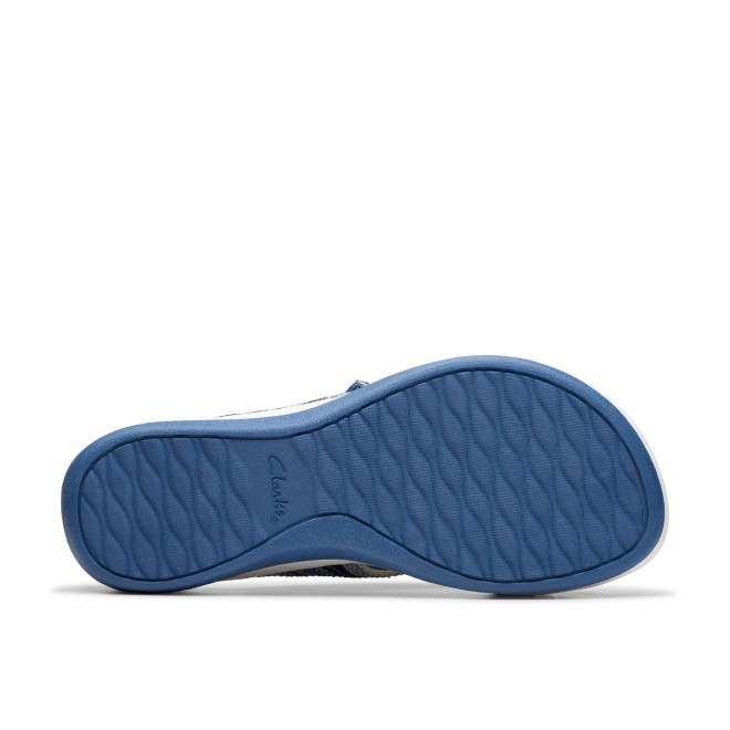 Clarks Women White-blue Casual Slippers (SKU: 161-1615-56-5)