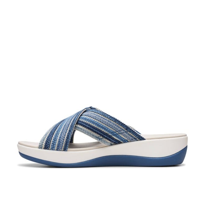 Clarks Women White-blue Casual Slippers (SKU: 161-1615-56-5)