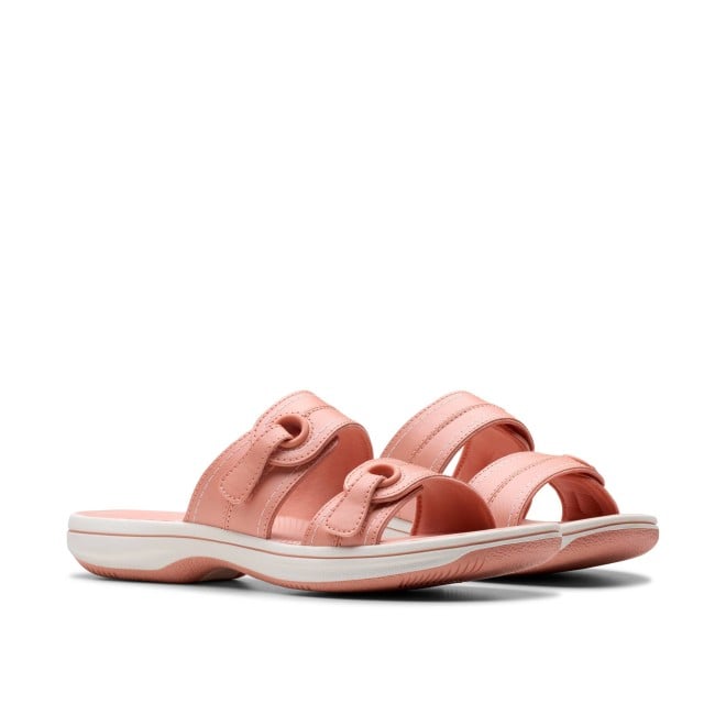 Clarks Women White-pink Casual Slippers (SKU: 161-1616-65-5)