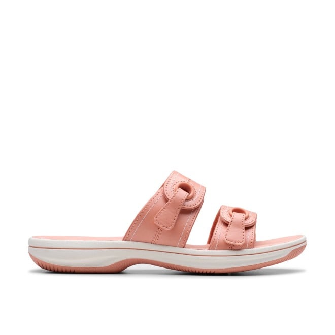 Clarks Women White-pink Casual Slippers