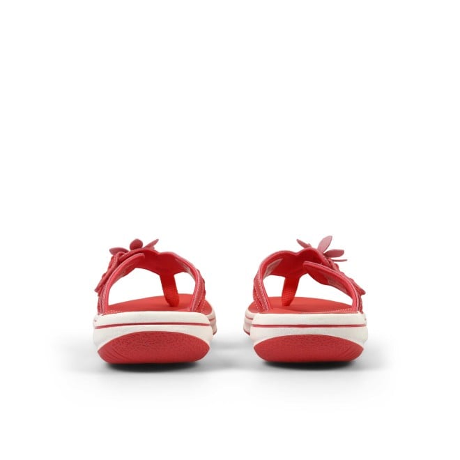 Clarks Women White-red Casual Slippers (SKU: 161-1617-93-3)