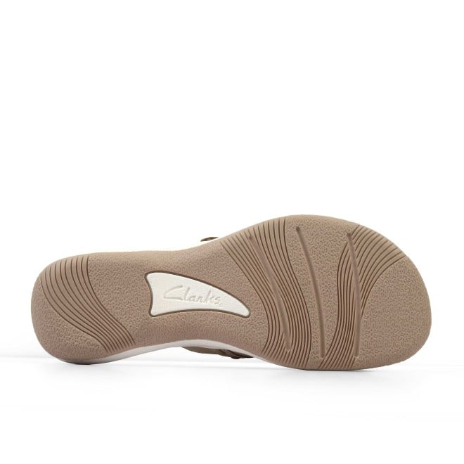 Clarks Women Beige-suede Casual Slippers (SKU: 161-1617-37-4)