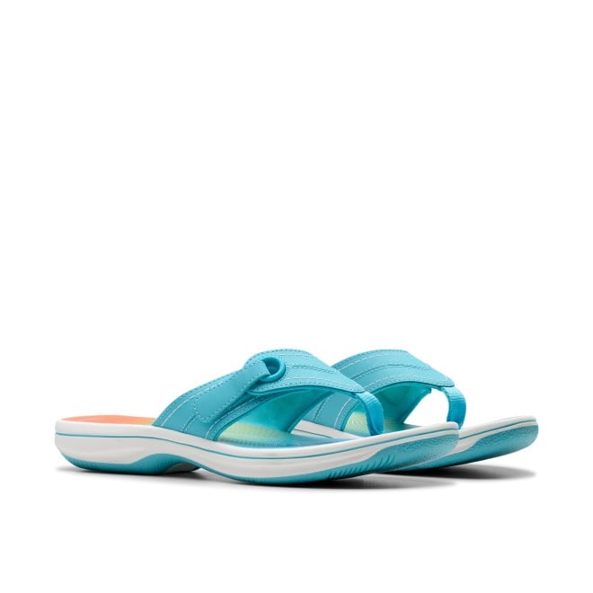 Clarks Women Light-blue Casual Slippers (SKU: 161-1618-32-4)