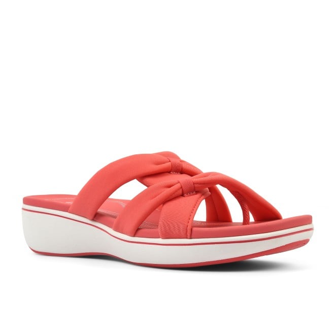 Clarks Women White-red Casual Slippers (SKU: 161-1619-93-5)