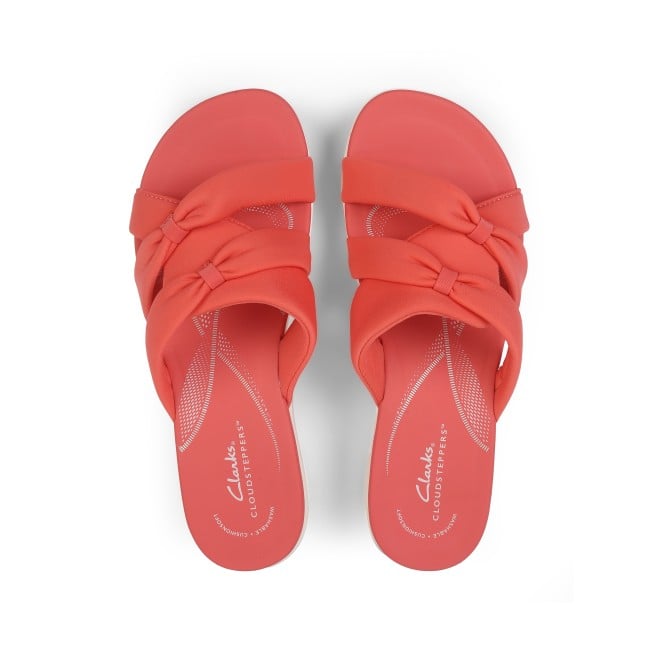 Clarks Women White-red Casual Slippers (SKU: 161-1619-93-5)