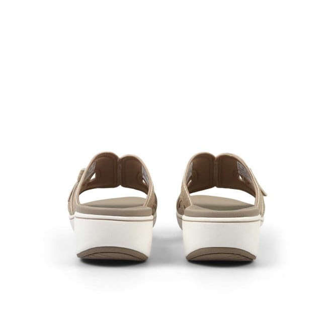 Clarks Women Beige-suede Casual Slippers (SKU: 161-1620-37-3)