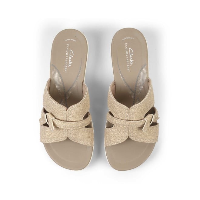 Clarks Women Beige-suede Casual Slippers (SKU: 161-1620-37-3)