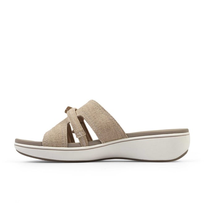 Clarks Women Beige-suede Casual Slippers (SKU: 161-1620-37-3)