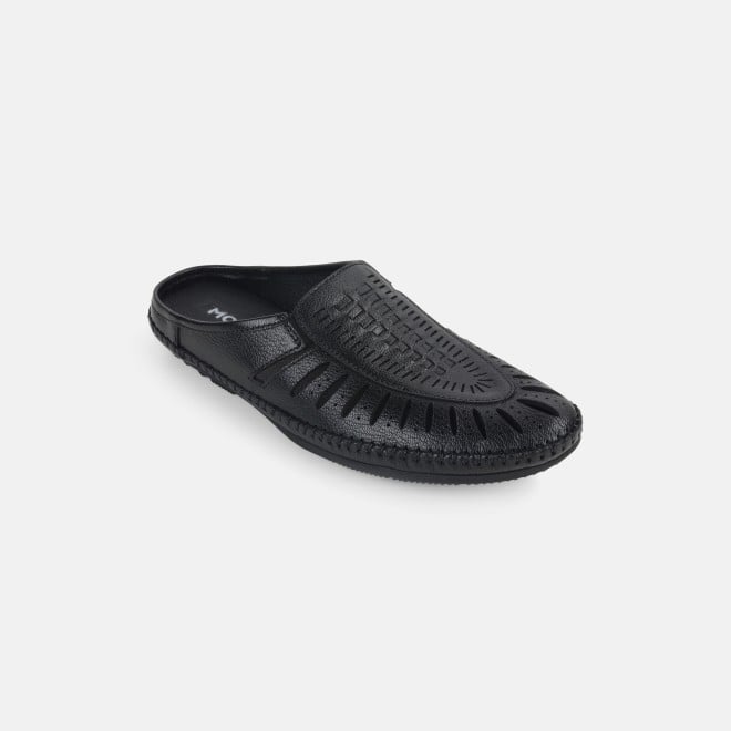 Mochi Men Black Ethnic Slip Ons